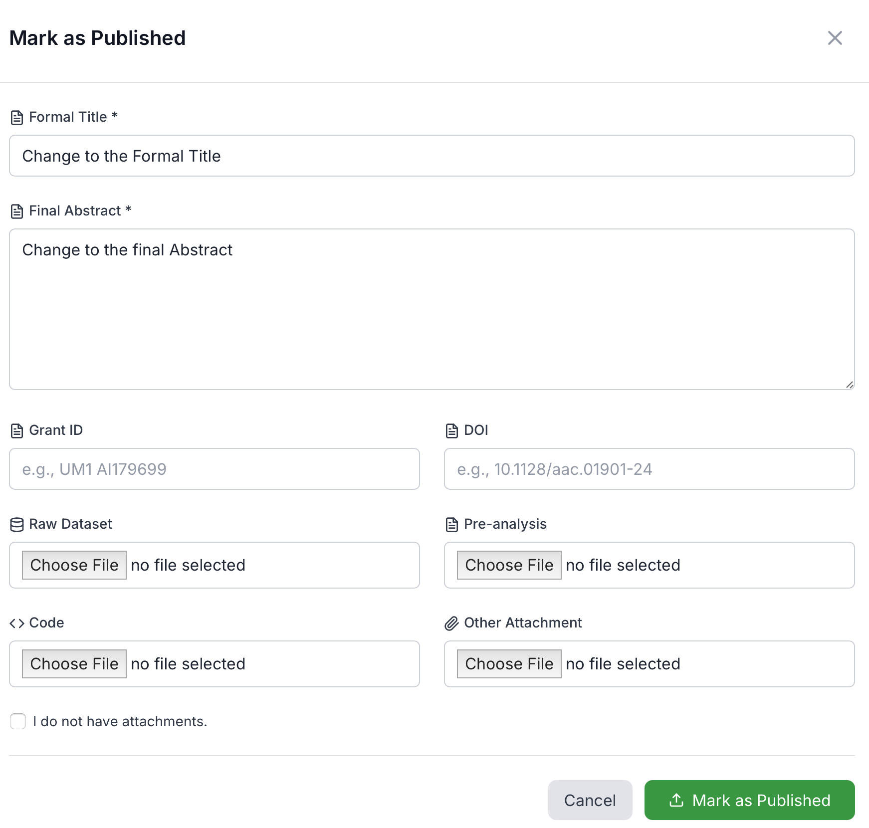 Post-Journal Approval Updates - Title, Abstract, and File Uploads